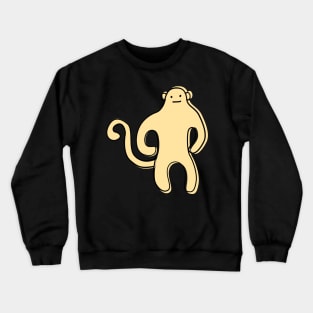 Cute Silly Simple Minimalist Pastel Yellow Monkey Pattern Crewneck Sweatshirt